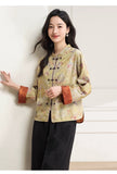 Diamond 2-Piece Yellow Orange Flower Cheongsam Set