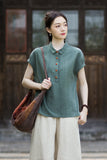 Cecilia Lapel Cotton Ramie Cheongsam Top