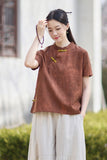 Maison Ramie Cotton Cheongsam Top
