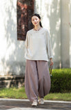 Priscilla Linen Caramel Vintage Cheongsam Top