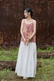 Patrician Linen Ramie Spliced Tie-Dye Tank Cheongsam Top