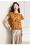 Scale Light Purple Pattern Silk Cheongsam Top