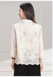 Guinevere Beige Embroidered Cheongsam Top