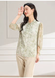 Agate Loose Fit Patterned Cheongsam Top