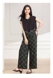 Kira 2-Piece Black Green Pattern Cheongsam Set