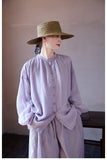 Quintessa Silk Purple Mist Cheongsam Shirt