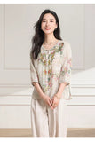 Veronica Embroidered Ramie Cheongsam Shirt