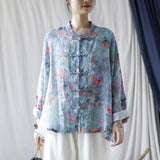 Sunrise Ramie Floral Cheongsam Top