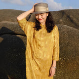 Amara Cotton-Linen Jacquard Cheongsam Dress