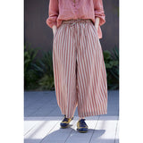 Ursula Tricolor Stripe Cotton Cheongsam Pants