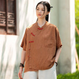 Arabella Linen Tencel Cheongsam Top