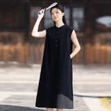 Clarice Linen A-Line Cheongsam Dress