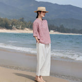 Imogen Lotus Pink Ramie Cheongsam Top
