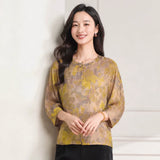 Tanzanite Lace Pattern Silk Cheongsam Top
