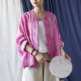 Primula Ramie Floral Cheongsam Top