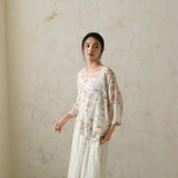 Seraphina Pink Floral Ramie Cheongsam Shirt