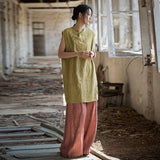 Zenaida Tie-Dye Ramie Cheongsam Top