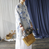 Ximena Ramie Print Cheongsam Dress