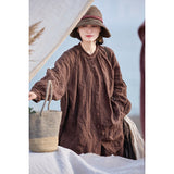 Kaia Linen Smoky Tea Brown Cheongsam Top