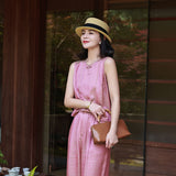 Nina Pink Jacquard Cheongsam Top