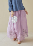 Marcella Hand-Painted Ramie Long Cheongsam Skirt