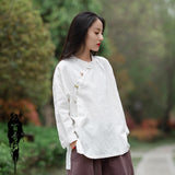 Jessamine Cotton-Linen Vintage Cheongsam Top