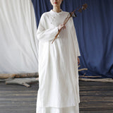 Elegance Cotton-Linen Vintage Cheongsam Dress
