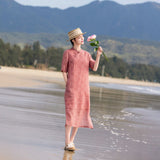 Josephina Crabapple Red Jacquard Cheongsam Dress