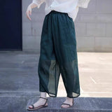 Brilliance Wide-Leg Ramie Cheongsam Pants