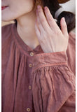 Tatiana Linen Rosewood Pink Cheongsam Top