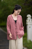 Philippa Loose Batwing Sleeve Ramie Cheongsam Coat