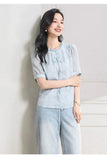 Ensemble Loose Polyester Short Sleeve Cheongsam Top