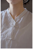 Adelaide Linen V-Neck Cheongsam Top