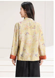 Diamond 2-Piece Yellow Orange Flower Cheongsam Set