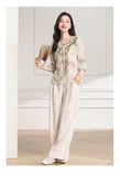 Veronica Embroidered Ramie Cheongsam Shirt