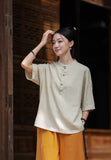 Taya Linen Cotton Modern Qipao Top