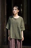 Dusk Ramie Blend Cheongsam Top