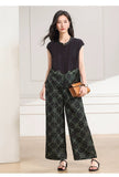 Kira 2-Piece Black Green Pattern Cheongsam Set