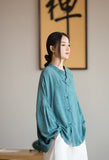 Undine Light Green Tie-Dye Cheongsam Cardigan