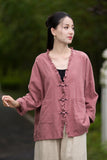 Philippa Loose Batwing Sleeve Ramie Cheongsam Coat