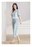 Ensemble Loose Polyester Short Sleeve Cheongsam Top
