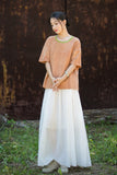 Nerissa Cotton-Ramie Tie-Dye Cheongsam Top