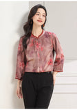 Yolanda Floral Print Mandarin Collar Cheongsam Top
