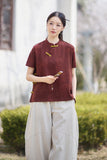 Maison Ramie Cotton Cheongsam Top