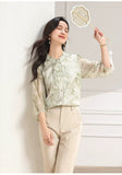 Agate Loose Fit Patterned Cheongsam Top
