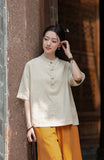 Taya Linen Cotton Modern Qipao Top