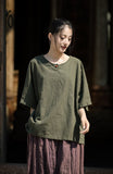 Dusk Ramie Blend Cheongsam Top