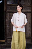 Equinox Linen Lyocell Cheongsam Top