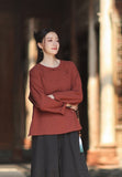Priscilla Linen Caramel Vintage Cheongsam Top