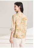 Petra Floral Ramie Cheongsam Top